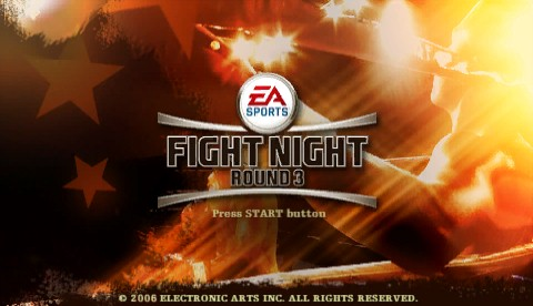Fight Night Round 3 title screen for PSP